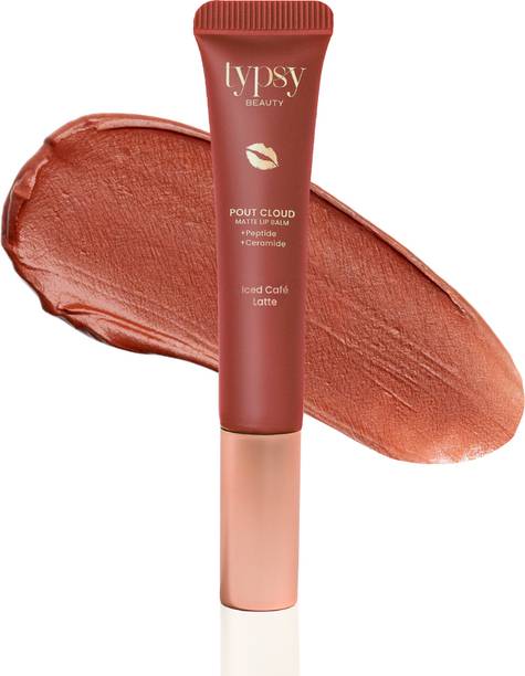 Typsy Beauty Pout Cloud Matte Lip Balm Blurring Finish, Tinted Lip Balm Iced Café Latte