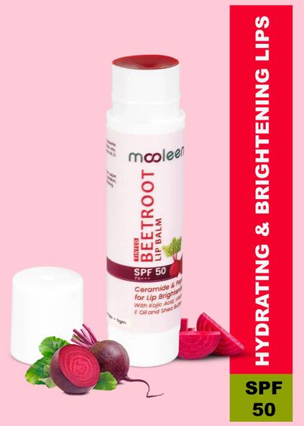 मूलीन Tinted Lip Balm with SPF 50 PA+++| Hydration++Brightening |Kojic Acid & Ceramide
