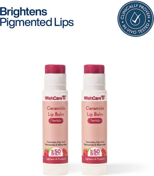 WishCare Tinted Ceramide Lip Balm with SPF50 PA+++ - Kojic Acid & Niacinamide Fruity