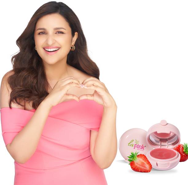 La Pink Strawberry Natural Tinted Hydrating Lip Balm, with Vit E, For Dry & Chapped Lips Strawberry