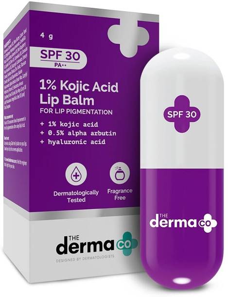 The Derma Co 1% Kojic Acid Lip Balm With Alpha Arbutin & Hyaluronic -Treats Pigmentation [Natural]