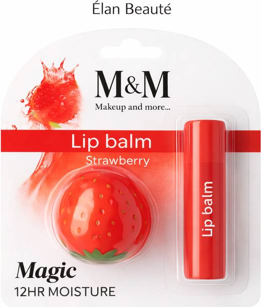 Elan beaute MM Strawberry Lip Balm Combo – Magic 12Hr Moisture, Hydrating & Tinted Lip Care Strawberry