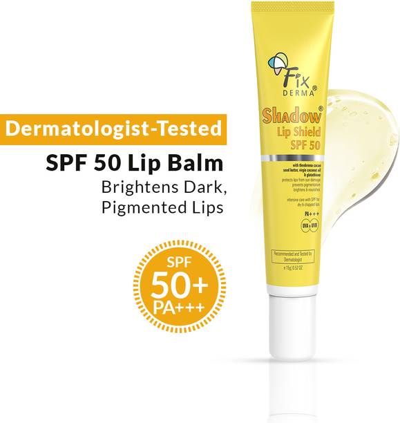 Fixderma Shadow SPF 50 Lip Shield, Sunscreen Lip Balm Prevents Pigmentation & Sun Damage, Unflavored
