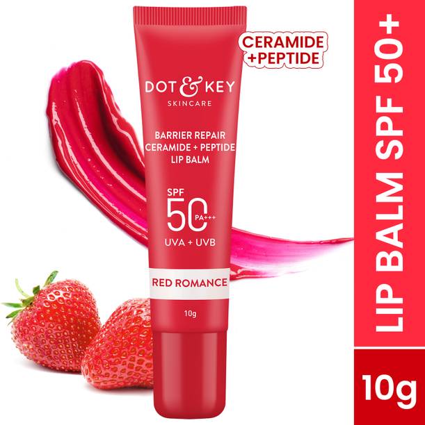 Dot & Key Ceramide & Peptide Barrier Repair Lip Balm Spf ,Pa+++|Red Romance| Strawberry