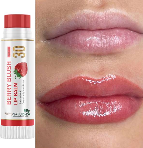 7days natural Ceramide Lip Balm, Spf 30+ Strawberry Flavour Natural Lip care for hydrated lips Strawberry