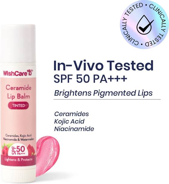 WishCare Tinted Lip Balm for Women with SPF50 PA+++ - Brightening Lipbalm for Dark Lips Watermelon
