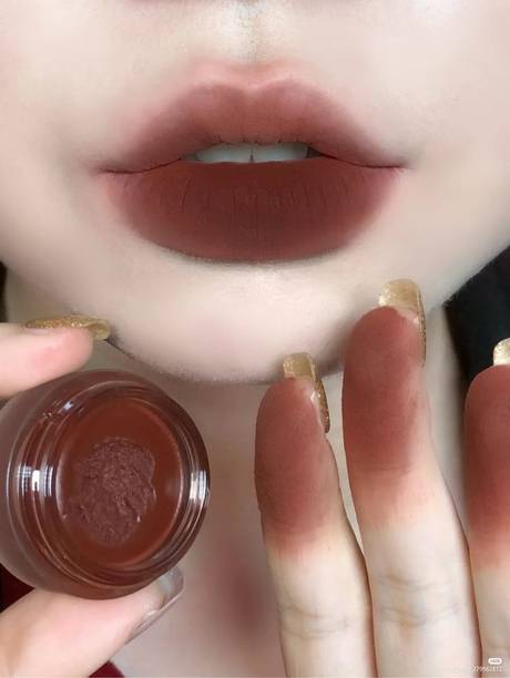 GABBU Tint Velvet Matte Texture Lip Gloss Long Lasting Maroon Color Lipstick