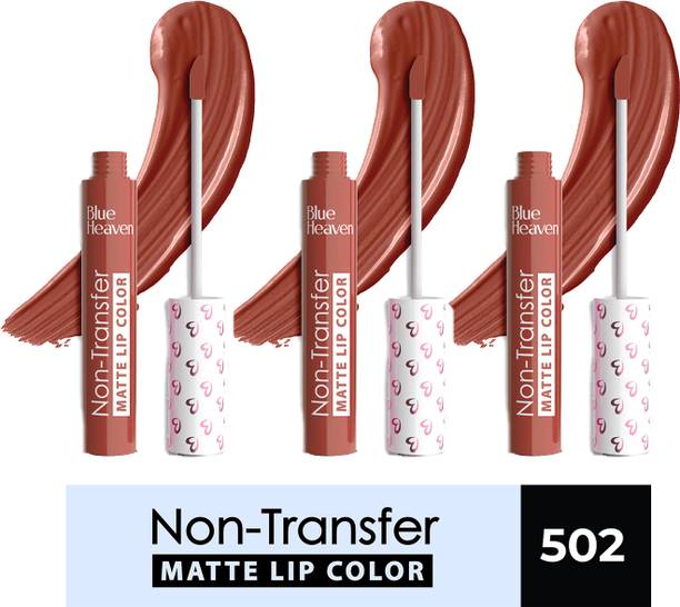 BLUE HEAVEN Non-Transfer Matte Lip Color -502 _2.8ML (Pack Of 3)