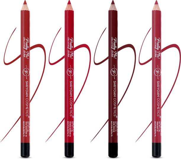 Shryoan Pretty Me Bold Lipliner & Eye Liner Pencil| Set of 4| Waterproof & Smudge Proof