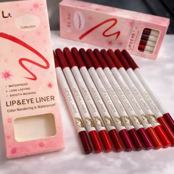 FIDAH Lip & Eye Liner Pencil Set – Waterproof Long Lasting Lipliner & Eyeliner Combo