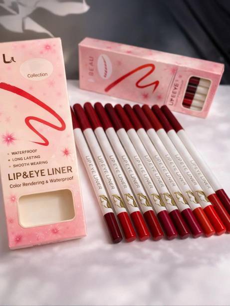 FIDAH Lip & Eye Liner Pencil Set – Waterproof Long Lasting Lipliner & Eyeliner Combo