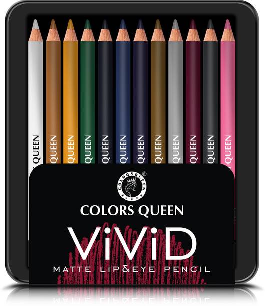 COLORS QUEEN Vivid Matte Lip & Eye Pencil, Long Lasting & Waterproof Lip Liner Pencil set