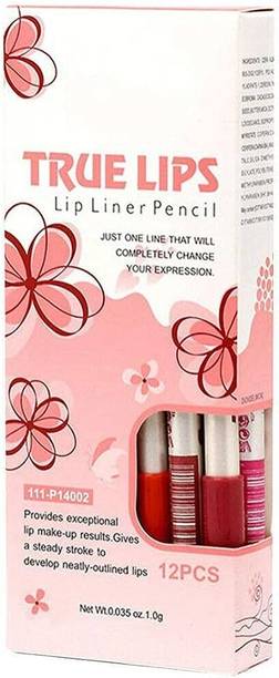 Lele True Lips Lip Liner Pencil, Velvet Finish (Set of 12)