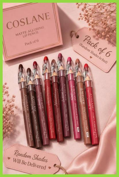 coslane Smooth Matte Lip Pencil Kit Pack of 6 Random Shades