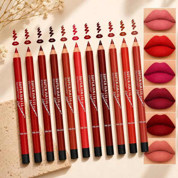 BLUSHIS Luxe Lip Liner Set – Super Matte Waterproof Lip Pencil Collection | Pack of 12