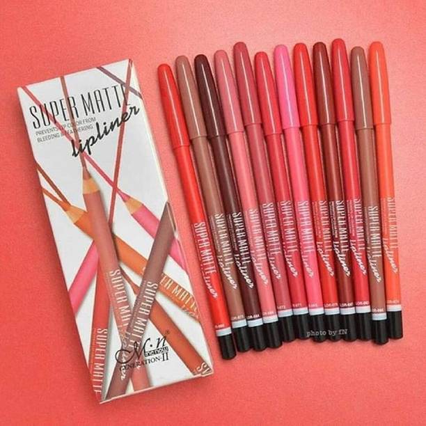 Orielle 15cm Waterproof Matte Lip Liner Pencil Set 12 Shades