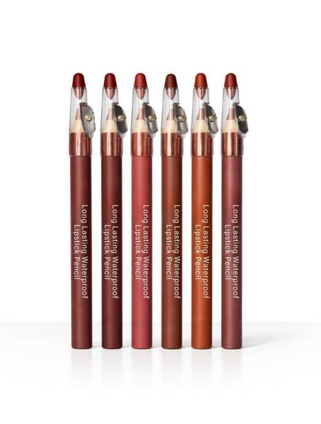 K.Y.L.Plus 6 Pc Lip Liner Waterproof Lipliner Pencil Set with Sharpener Long Lasting Combo
