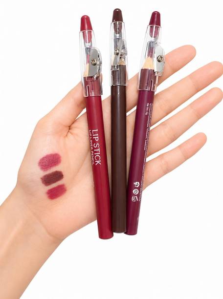 BAJAJ BEAUTY SHOP Smooth Matte Waterproof Lip Liner Pencil Set of 3