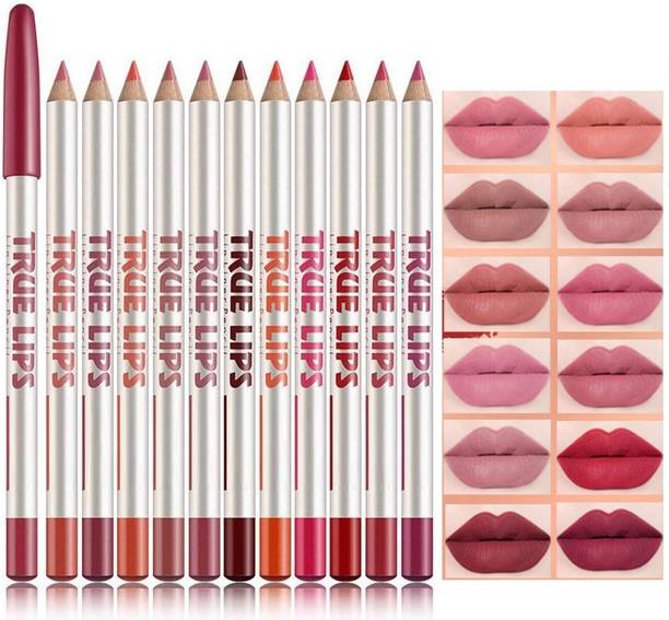 Amaryllis 12 Matte Lip Liner Pencil Set, Smooth Waterproof Long-Lasting