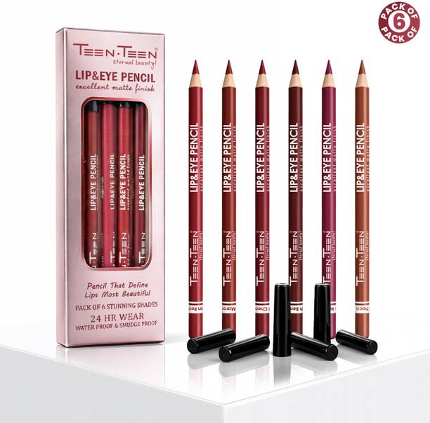 Teen.Teen Lip & Eye Pencil, Creamy Matte Finish, 24Hr Wear, Waterproof & Smudge Proof - A