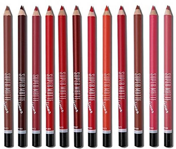YAMIBLUSH 100 % Perfect 12 Multi-Colour Lipliner Magic Pencils (Multicolour)