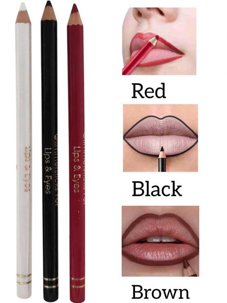 SKYBOAT GRACEFUL BROWN , BLACK AND RED LONG LASTING WATERPROOF EYE AND LIP LINER PENCIL