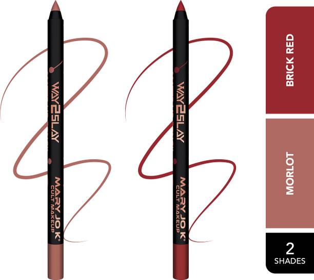 MARY JO K Matte Lip Pencil Bold Definition, Creamy Smooth, Long-Lasting 1.5g x2