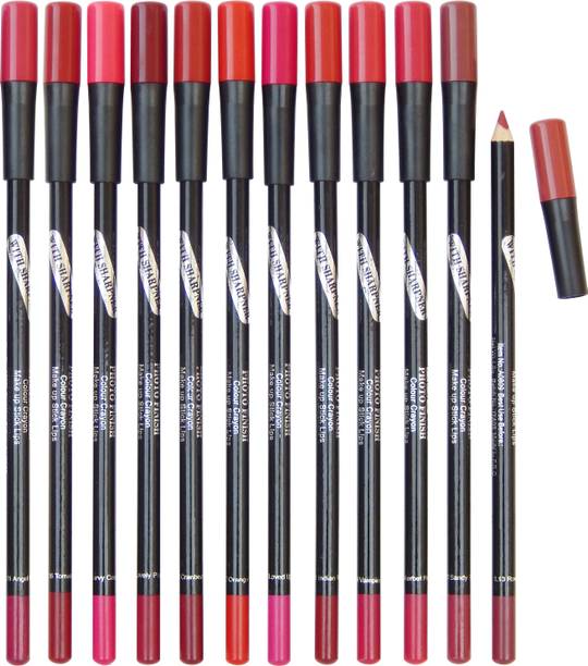 VARS LONDON Photo finish matte lipliner combo pack of 12 |lip outliner+matte lipstick pencil