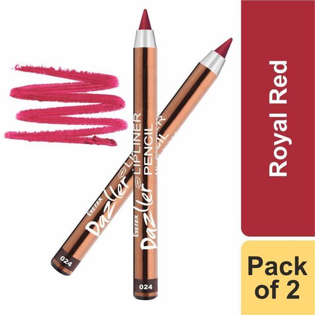 Eyetex Dazller Lipliner Pencil (With Built-In Sharpener), Matte Finish - 024 -ROYAL RED