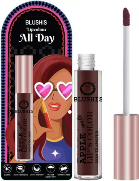 BLUSHIS All Day Lipcolour, Ultra Intense Matte,Smudge-Proof, Lightweight,Up to 8Hrs Stay