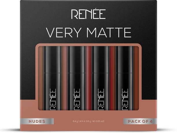 Renee Very Matte Lipsticks Combo, Intense Color, Long-Lasting & Lightweight (4 x 1.6g)
