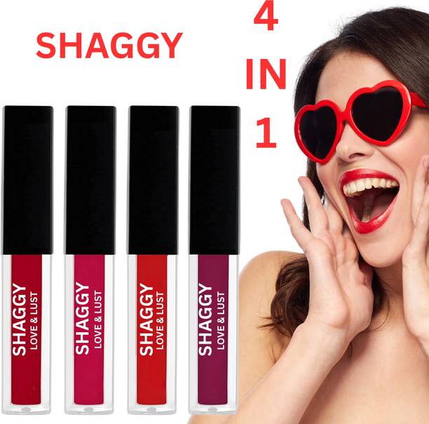 SHAGGY WaterProof Sensational Liquid Matte Red Lipstick Set of 4 ( 30ml44