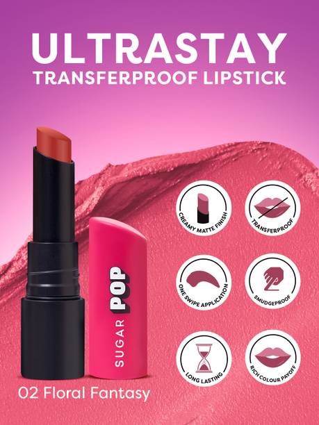 शुगर पॉप Ultrastay Transferproof Lipstick 02 Floral Fantasy - Waterproof | Smudgeproof