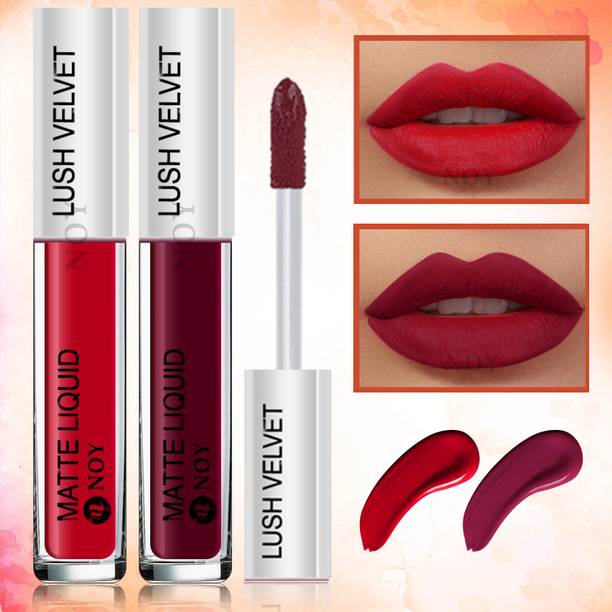 NOY Transferproof Liquid Matte Lipstick Waterproof Lightweight Red, Maroon Shade 4Ml