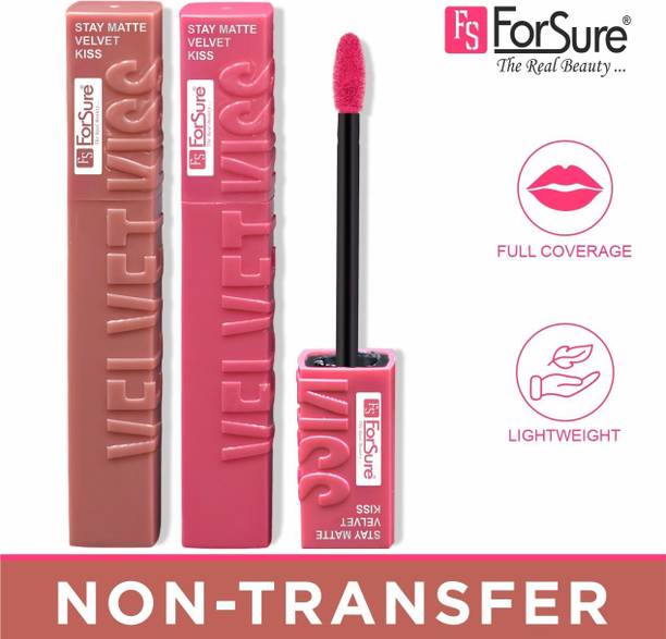 ForSure Velvet Kiss Matte Liquid Lipstick Pack of 2 – Nude & Nude Pink