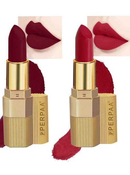 Perpaa Xpression Sensational Creamy Matte Lipstick Weightless 2 Piece (5-8 Hrs Stay)
