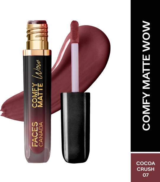 फेसेस कनाडा Comfy Matte Wow Liquid Lipstick - Cocoa Crush 07, 3.8ml | Highly Pigmented