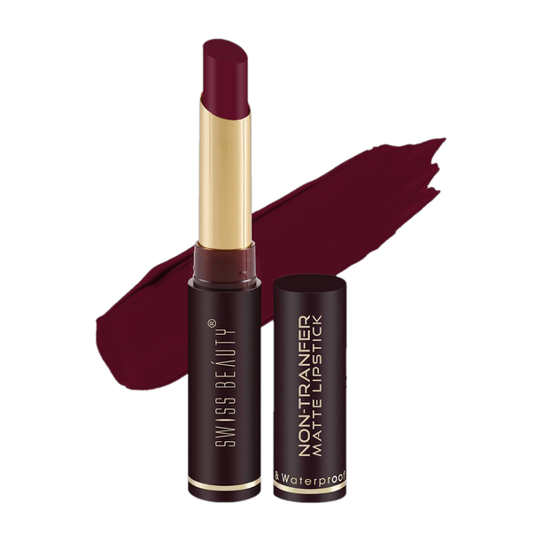 SWISS BEAUTY Non-Tranfer Matte Lipstick, Smooth & Waterproof