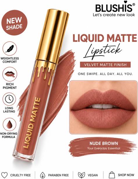 BLUSHIS Non Transfer Smudge Proof Longlasting Sensational Liquid Matte Lipstick