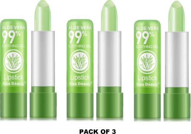 Kiss Beauty FOREVER YOUTH ALOE VERA soothing gel COLOUR CHANGING LIP 3pcs
