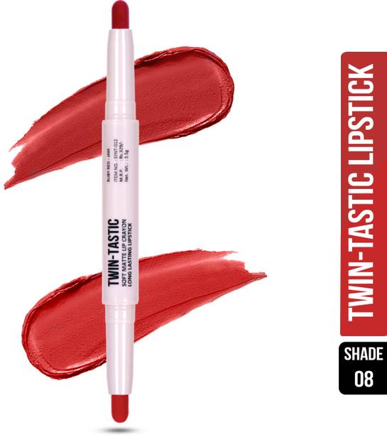 Shryoan Twin-Tastic Soft Lip Crayon| Matte Finish, Waterproof & Long-Lasting Lipstick