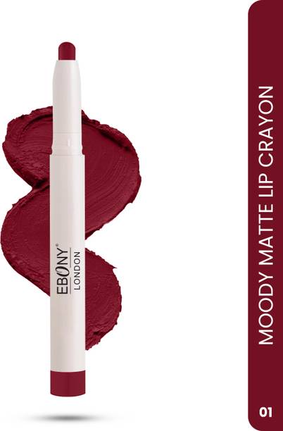 Ebony London Matte Non Transfer Lip Crayon Lipstick | Long Lasting Lipstick