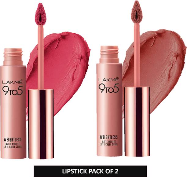 lakme 9to5 Weightless Mousse Lip & Cheek Colour Pack of 2