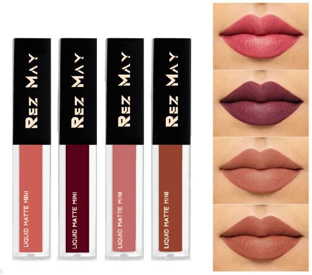 rezmay Beauty Long Lasting Waterproof Non Transfer Liquid Matte Lipstick Set of 4