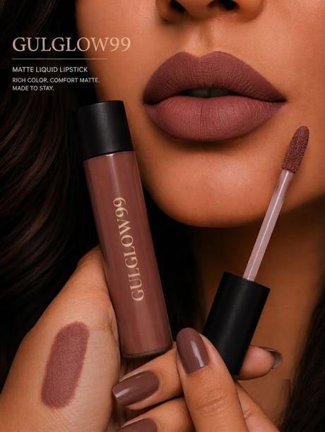 GULGLOW99 Mocha Brown Matte Liquid Lipstick | Cocoa Nude | 24H Long Wear