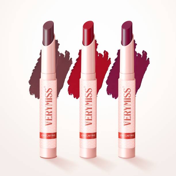VERYMISS Non Transfer Matte Lipstick Set of 3 I Creamy Lipstick I Combo 5