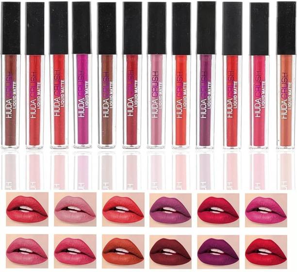HUDA CRUSH BEAUTY Lipstick Matte Waterproof Liquid Lipsticks Set of 12