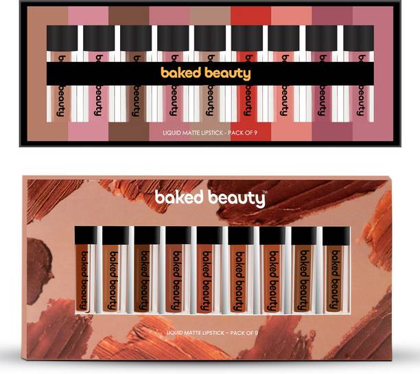 BAKED BEAUTY Matte Mousse Waterproof 18 Mini Nude and Multi Liquid Lipstick Set