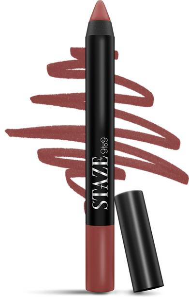 Staze Pout On Lip Crayon Lipstick | Matte & Waterproof | Vit E & Jojoba | 3.5g
