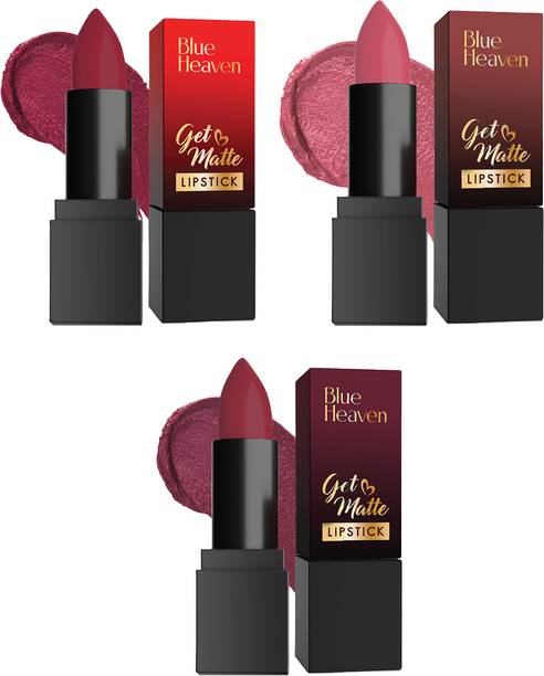BLUE HEAVEN Getmattelipstick 4g 107R Ecom +201M Ecom + 403Pm (Set of 3)